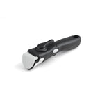 Set De 3 Cacerolas De Inox + 3 Sartenes + 1 Mango Extraíble + 3 Tapas Coladores Con Mango De Inox - Plateado