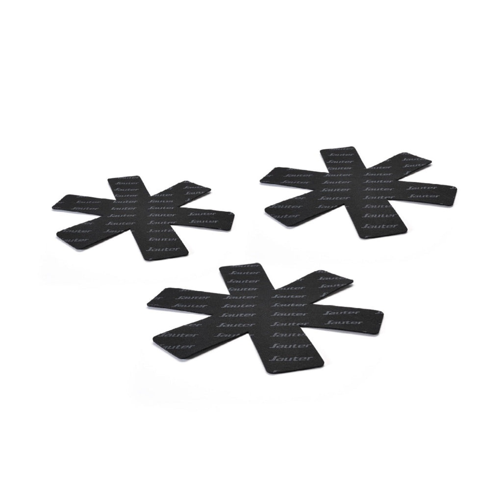 Set De 3 Poêles En Fonte Émaillée Avec Poignée En Inox - Gris Foncé/Crème + Set De 3 Separateurs De Poêle - Foncé/Crème + Noir