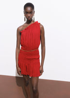 Robe Asymétrique Froncée Ceinture