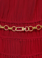 Robe Asymétrique Froncée Ceinture