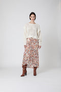 Berenice - Pull Col Rond Point Fantaisie - Off White