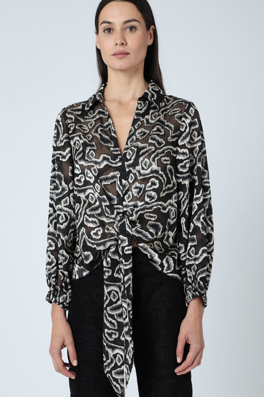 Blouse Nouee Devant - Devore Zebre