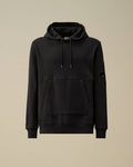 CP Company - Diagonal Fleece Lens Hoodie – Black