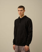 CP Company - Diagonal Fleece Lens Hoodie – Black