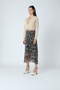 Mid Front Slit Skirt - Valerianne Print