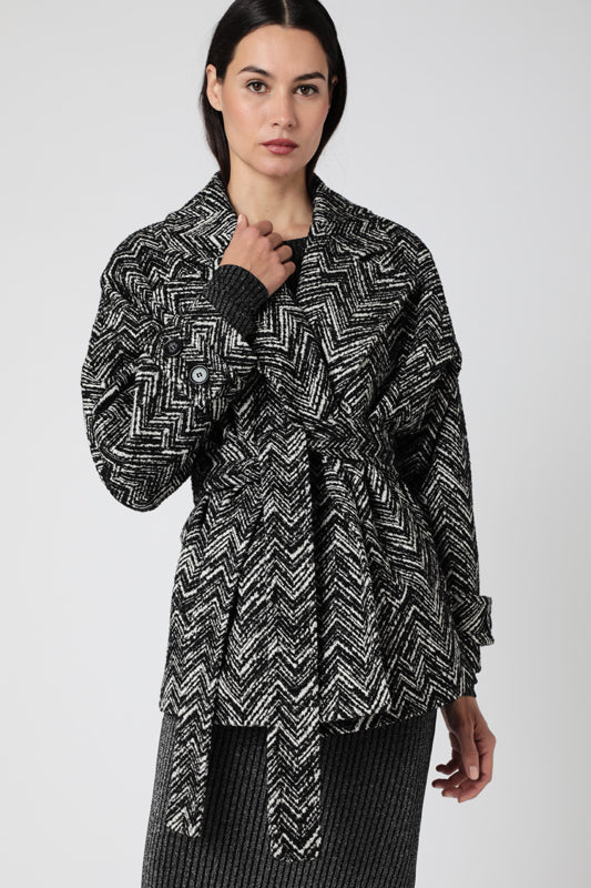 Belted Waist Coat - Black