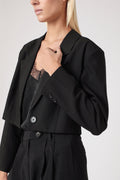 Berenice - Veste Courte Epaule Large - Noir