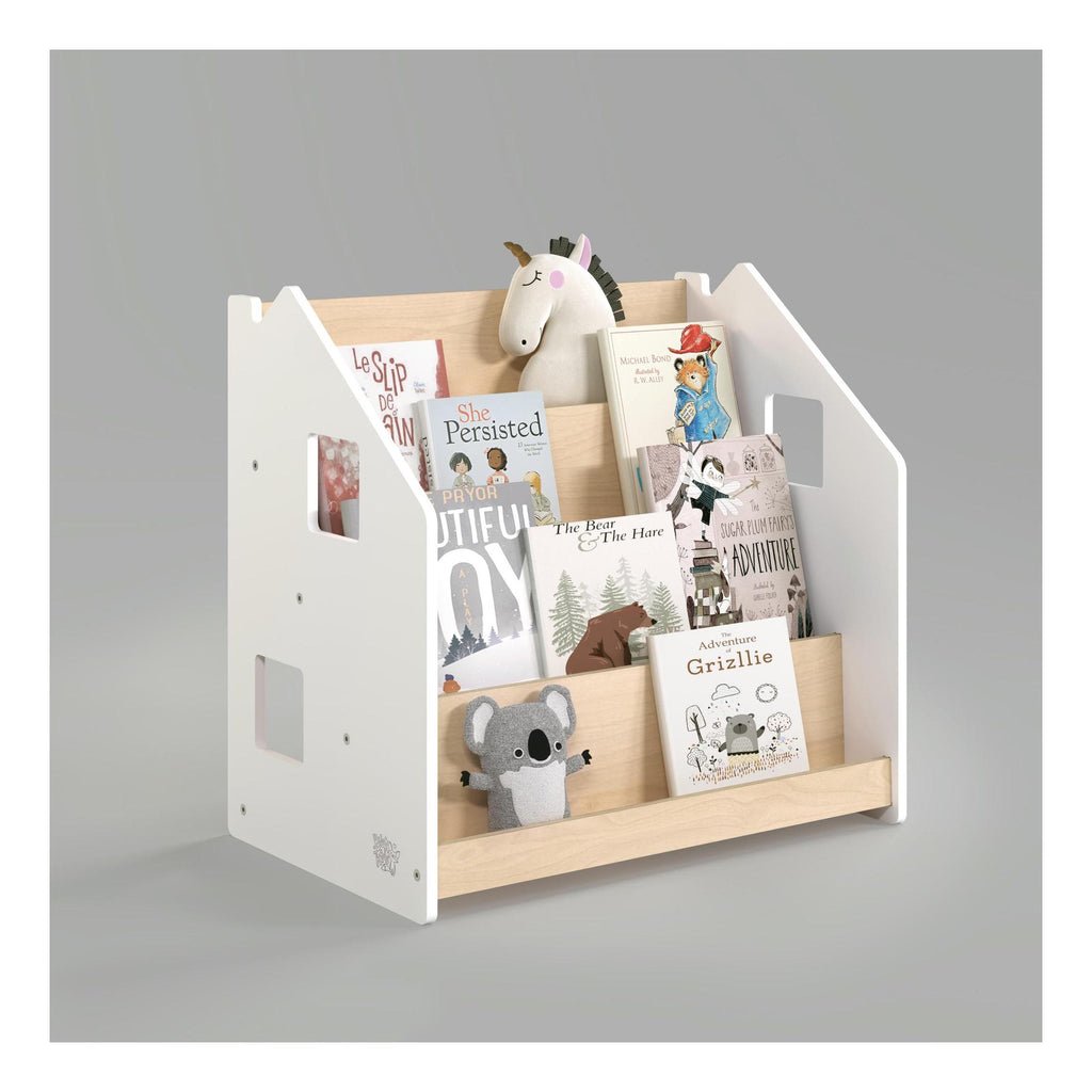 Librería y Estantería Para Juguetes Dúo – Blanco y Gris