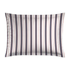 Cotton Sateen Pillowcase - Ligne Atlantique White / Blue