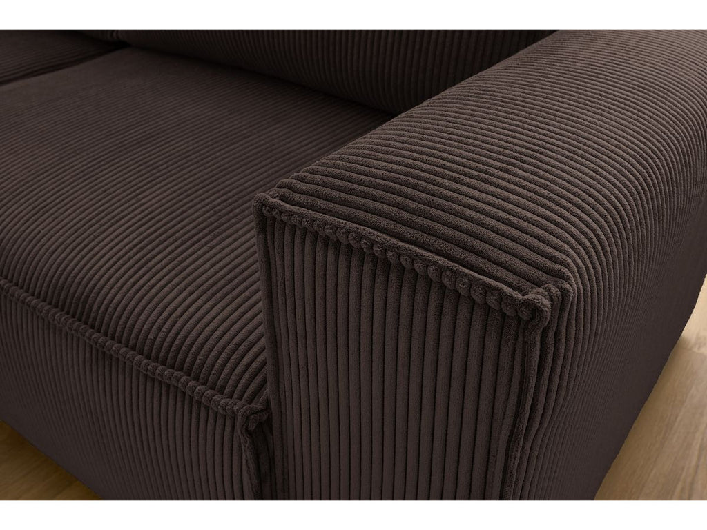 Nihad - Canapé D'Angle Fixe Compact - Velours Côtelé - Angle Gauche