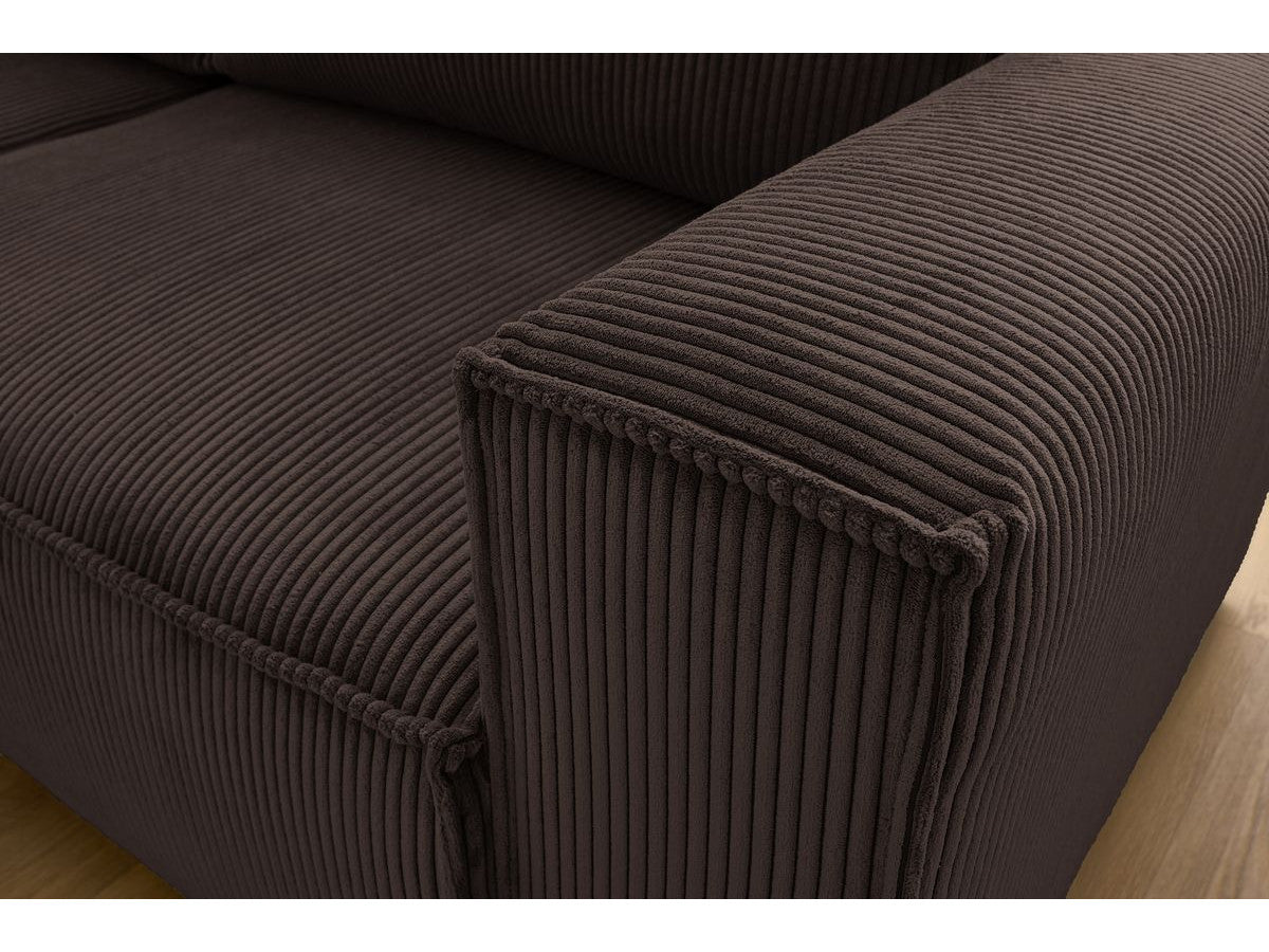 Nihad - Canapé D'Angle Fixe Compact - Velours Côtelé - Angle Gauche