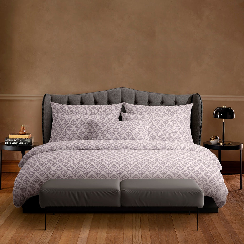 Cotton Sateen Duvet Cover + Pillowcase - Plant Vibrance Light Purple / Light Purple