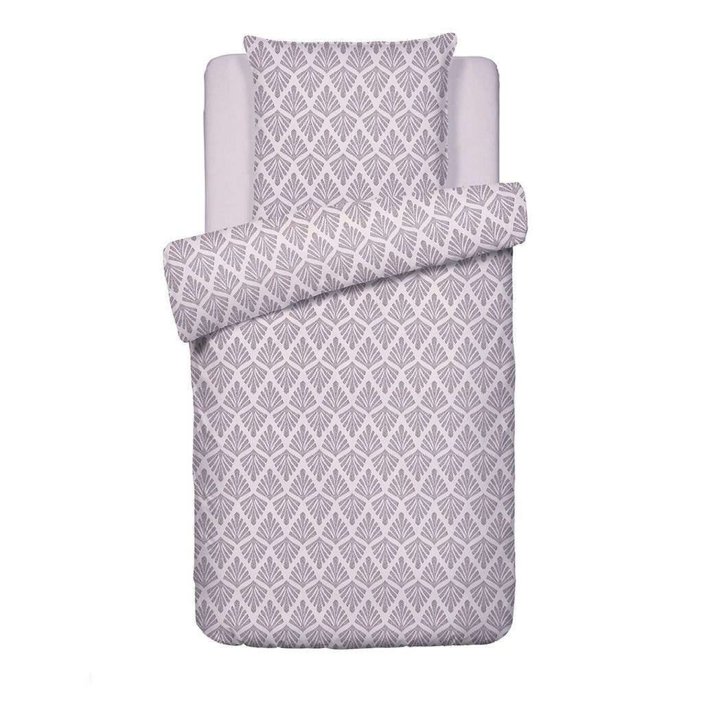 Cotton Sateen Duvet Cover + Pillowcase - Plant Vibrance Light Purple / Light Purple