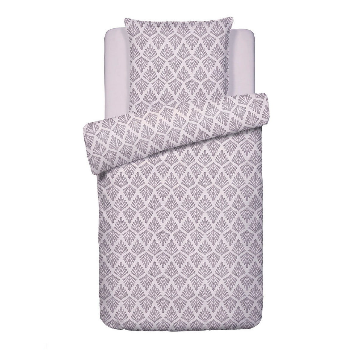 Cotton Sateen Duvet Cover + Pillowcase - Plant Vibrance Light Purple / Light Purple