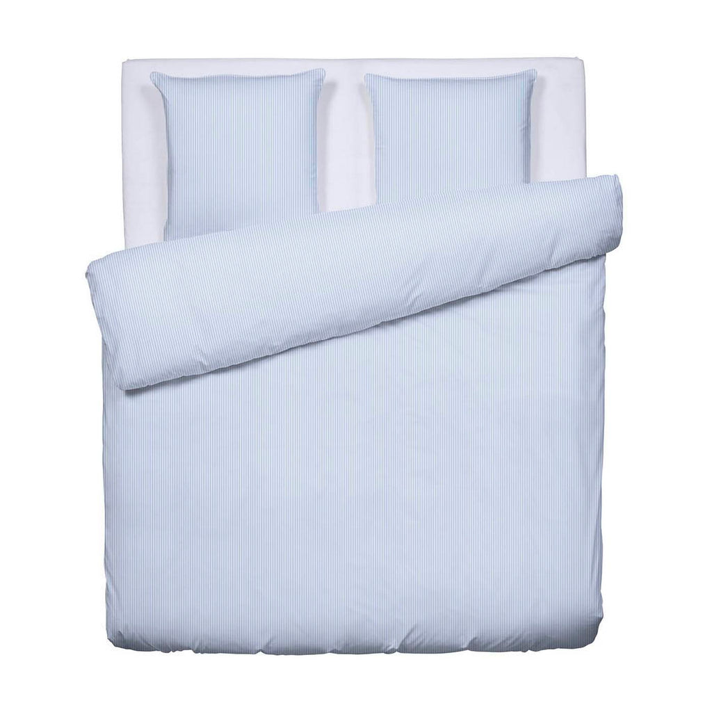 Funda Nórdica + 2 Fundas De Almohada Algodón Percal - Lyon Azul Claro