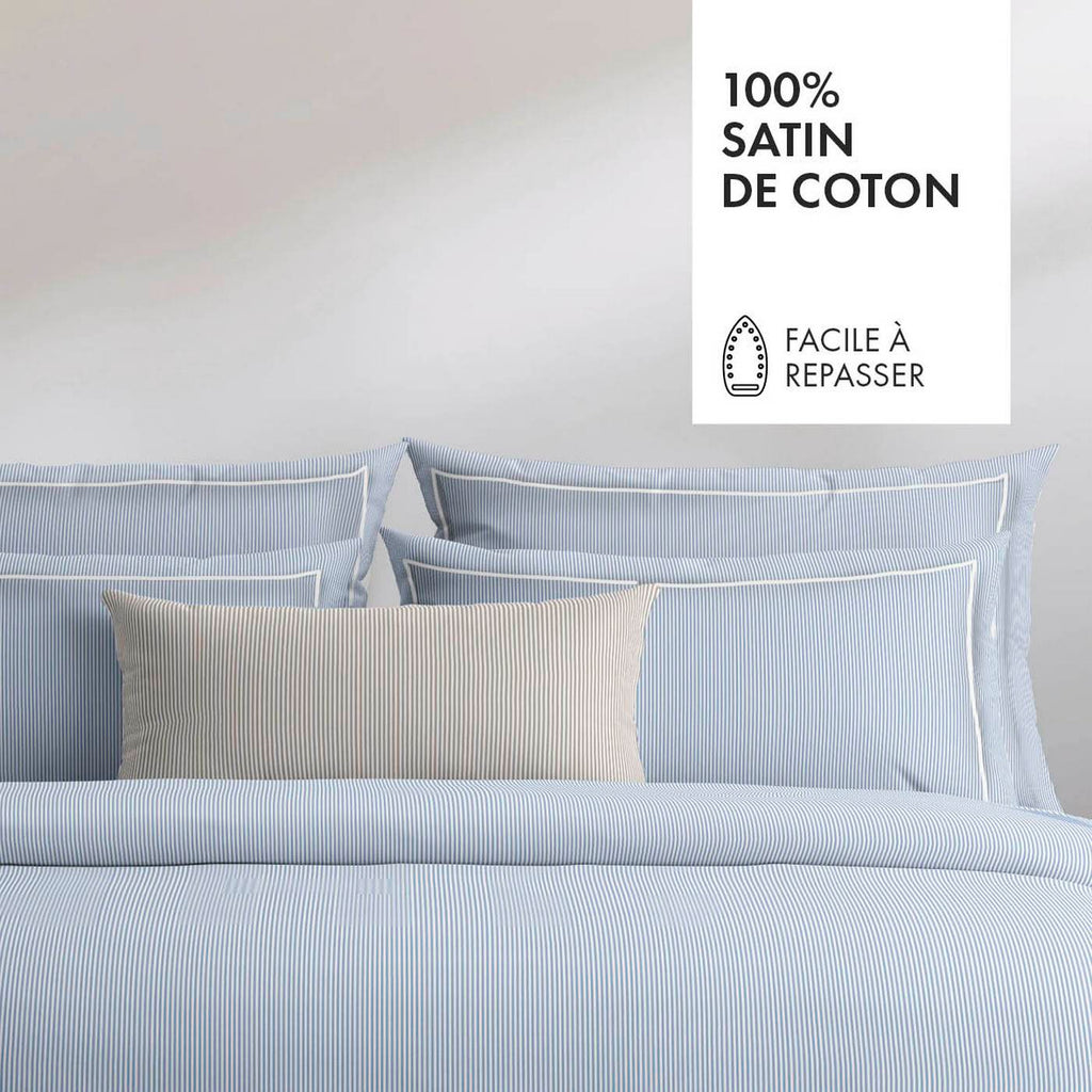 Rolrondkussensloop Percale Katoen - Lyon Lichtblauw