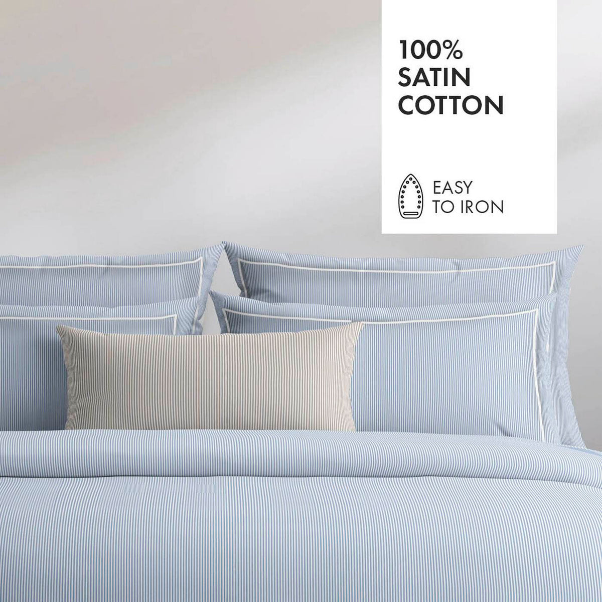Rolrondkussensloop Percale Katoen - Lyon Lichtblauw