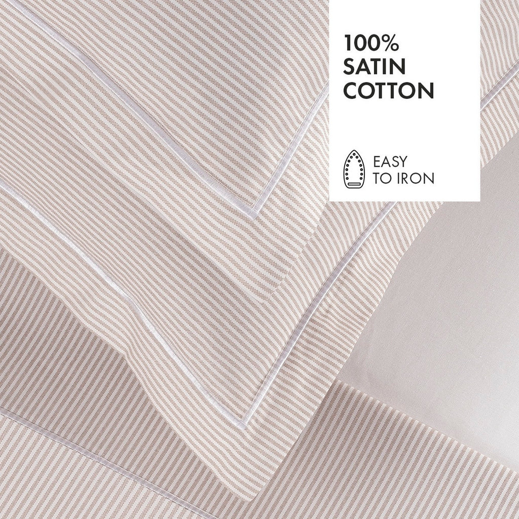 Set van 2 kussenslopen van percale katoen - Lyon taupe