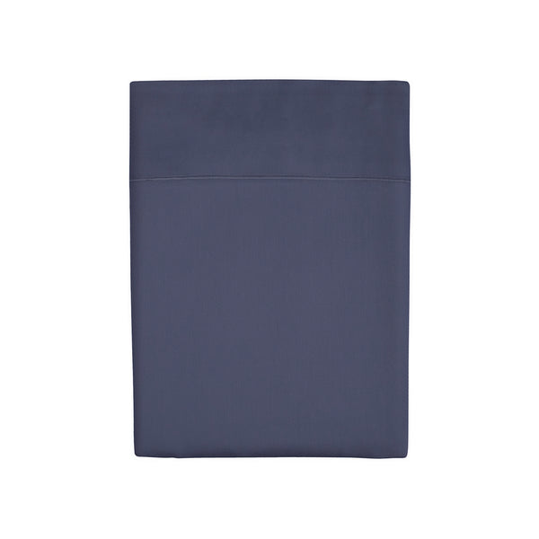 Lenzuolo Sopra In Raso Di Cotone - Tinta Unita 1 Baratta Blu 06
