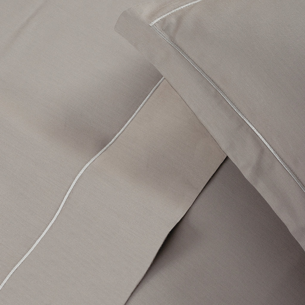Taie D'Oreiller Satin De Coton - Uni 1 Baratta Taupe 01