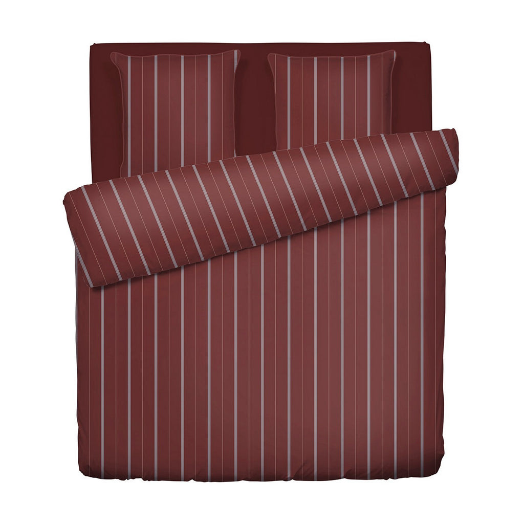 Funda nórdica + Funda de almohada de satén de algodón - Elior Burdeos