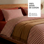 Funda Nórdica + Funda De Almohada Satén De Algodón - Tyra Rojo