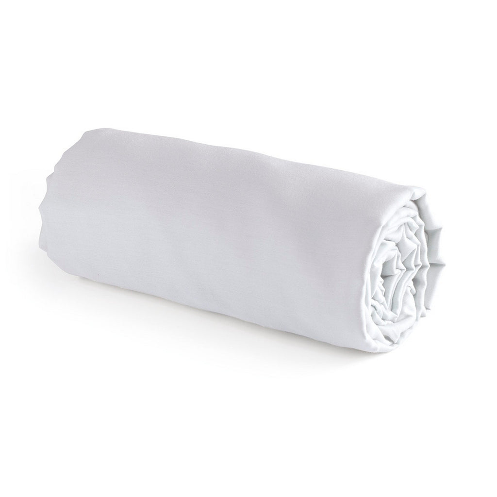 Cotton Sateen Fitted Sheet - Plain White