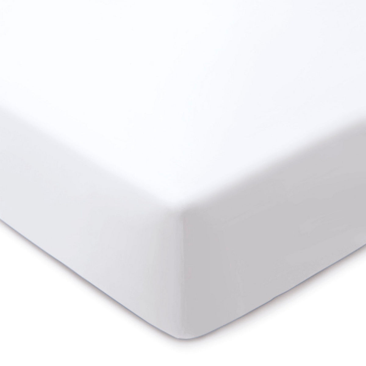 Cotton Sateen Fitted Sheet - Plain White