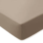 Spannbettlaken aus Baumwollsatin - Uni Taupe