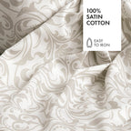 Housse De Couette + Taie D'Oreiller Satin De Coton - Victorian Taupe