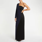 Vestido - Azul Marino y Negro - Mujer
