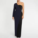 Vestido - Azul Marino y Negro - Mujer