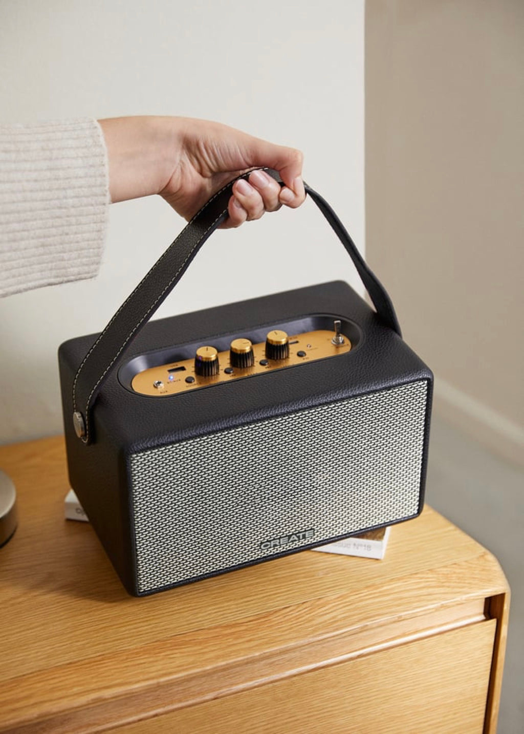 Speaker Retro - Haut-Parleur Portable Bluetooth, Usb & Aux - Grand - Noir