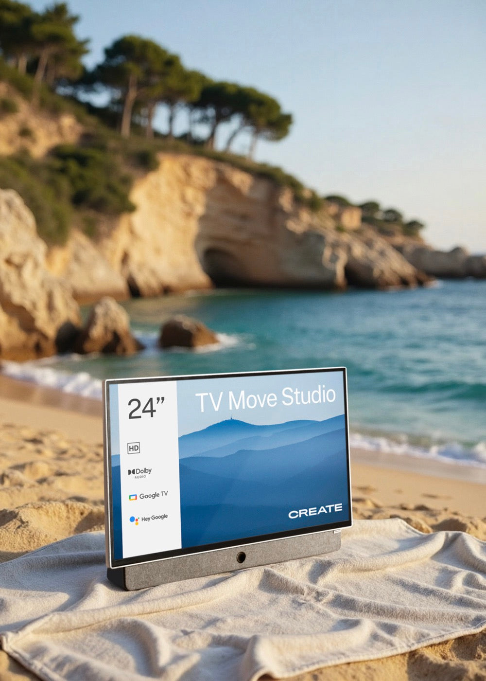 Move Studio TV - 24" Portable Smart Television with Battery and Anti-Glare Screen