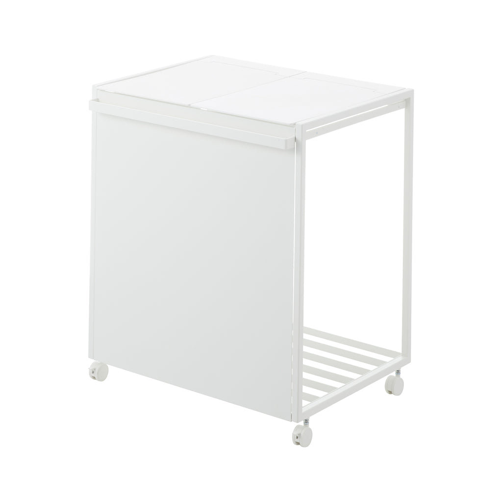 Cubo De Basura De 2 Compartimentos Tower Con Ruedas - Blanco