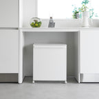 Cubo De Basura De 2 Compartimentos Tower Con Ruedas - Blanco