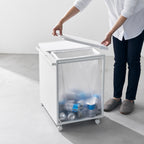 Cubo De Basura De 2 Compartimentos Tower Con Ruedas - Blanco