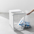 Cubo De Basura De 2 Compartimentos Tower Con Ruedas - Blanco