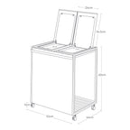 Cubo De Basura De 2 Compartimentos Tower Con Ruedas - Blanco