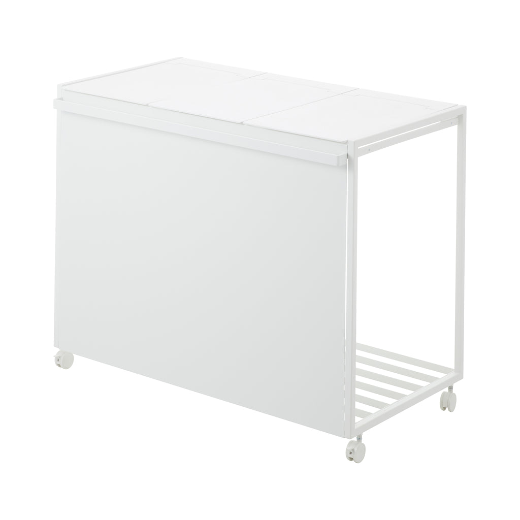 Cubo De Basura De 3 Compartimentos Tower Con Ruedas - Blanco