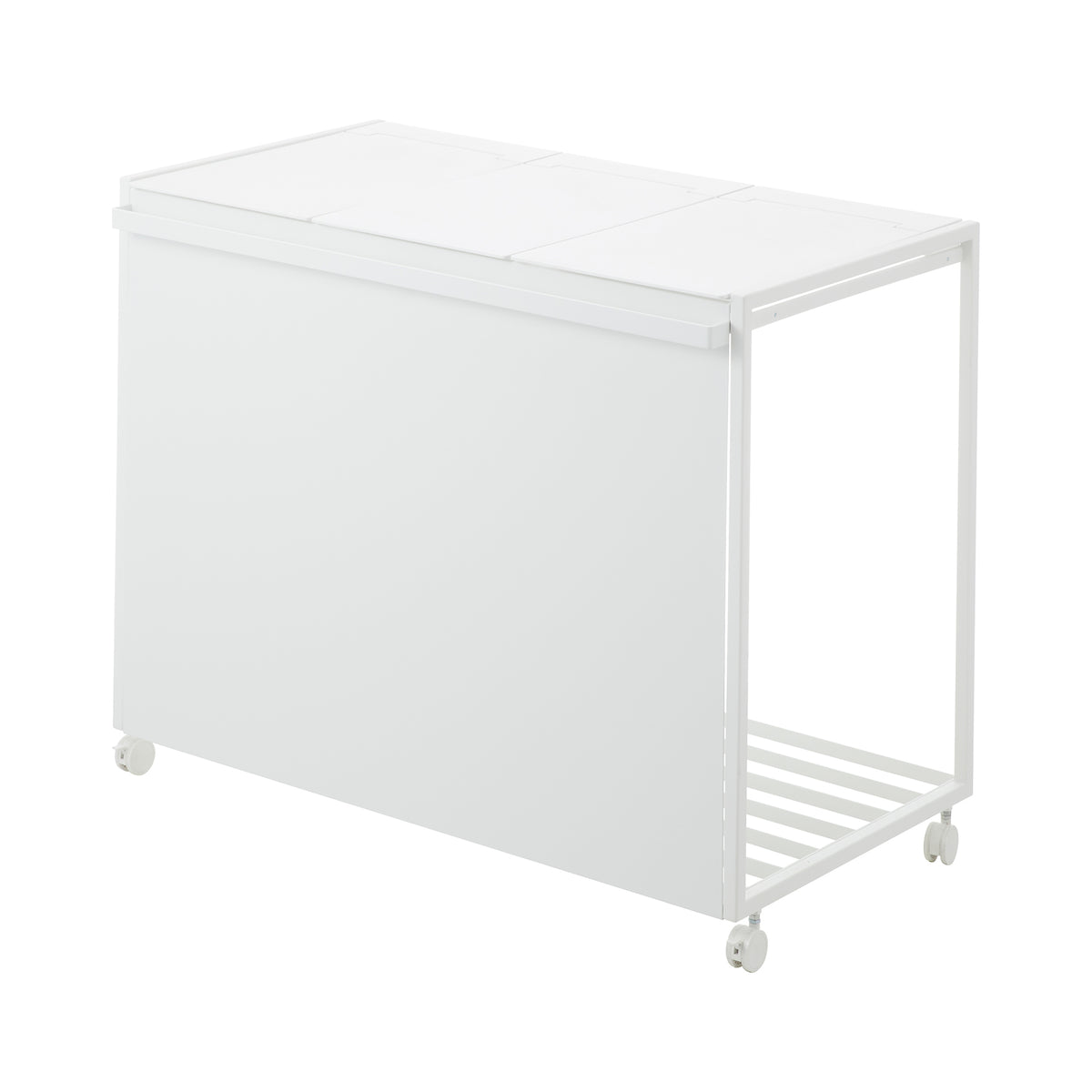 Cubo De Basura De 3 Compartimentos Tower Con Ruedas - Blanco