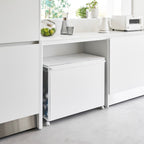 Cubo De Basura De 3 Compartimentos Tower Con Ruedas - Blanco