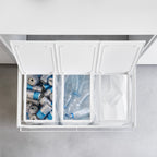 Cubo De Basura De 3 Compartimentos Tower Con Ruedas - Blanco