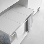 Cubo De Basura De 3 Compartimentos Tower Con Ruedas - Blanco