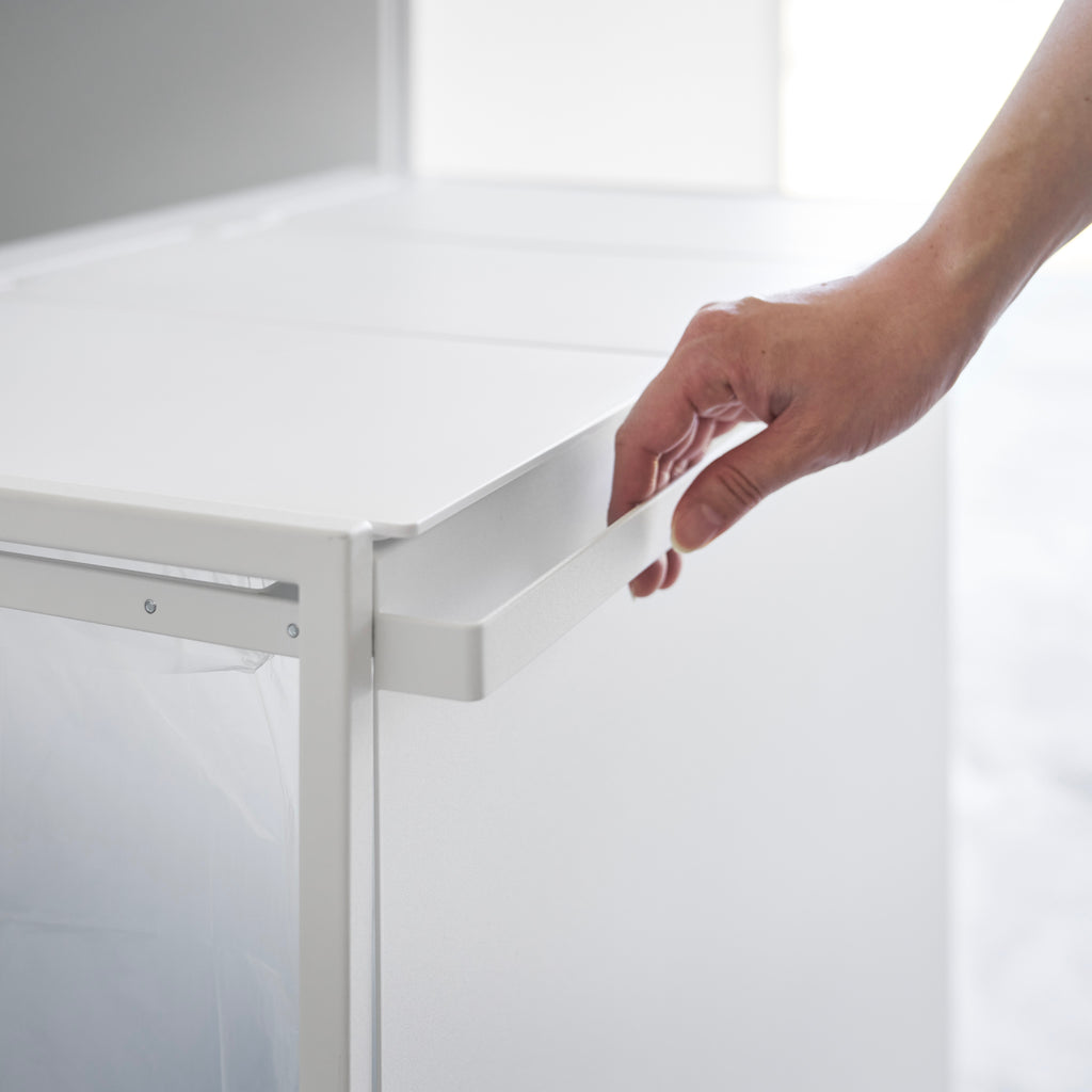 Cubo De Basura De 3 Compartimentos Tower Con Ruedas - Blanco