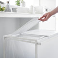 Cubo De Basura De 3 Compartimentos Tower Con Ruedas - Blanco