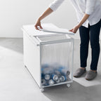 Cubo De Basura De 3 Compartimentos Tower Con Ruedas - Blanco