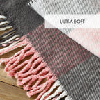 Plaid tejido - Rosa / Gris - Tartán