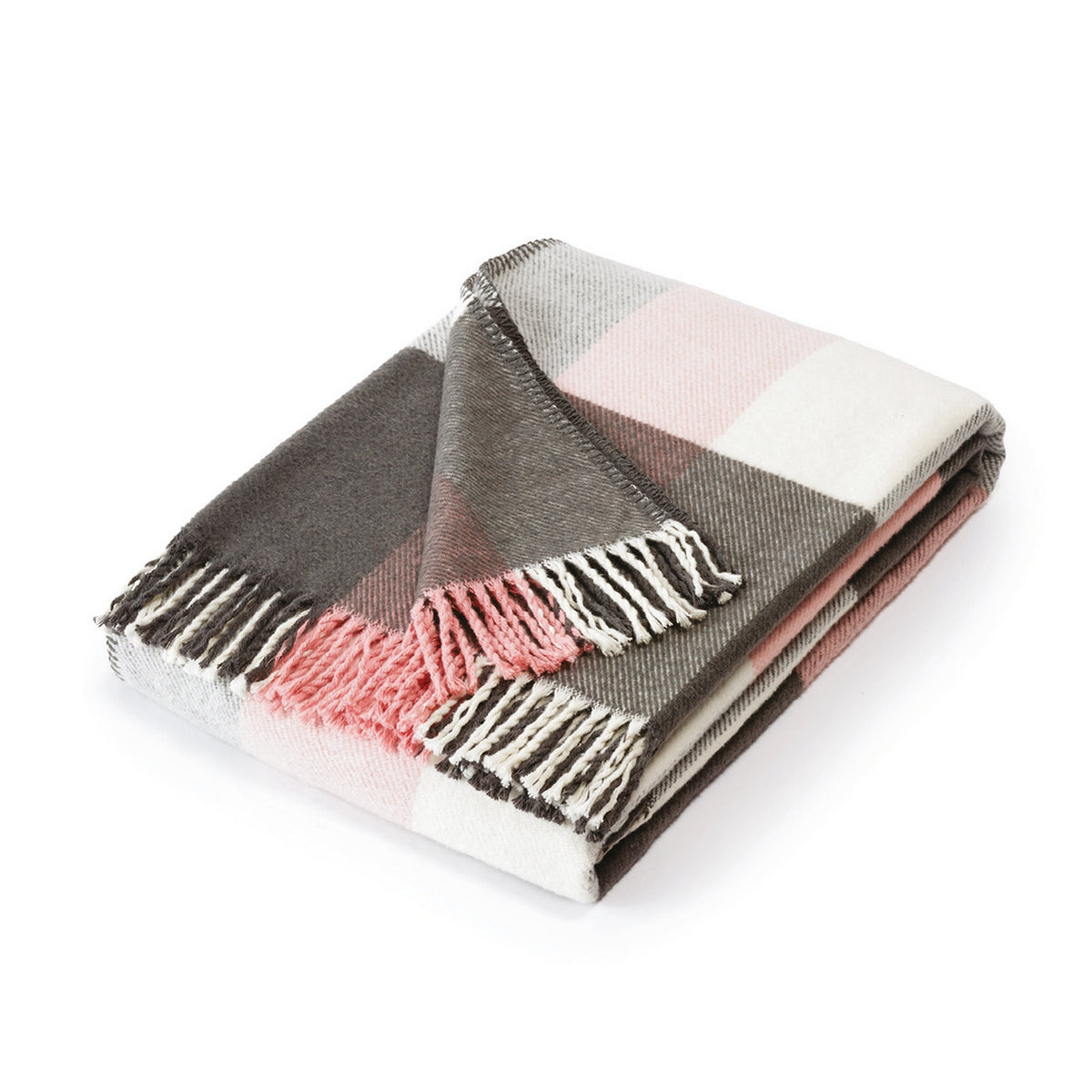 Plaid tejido - Rosa / Gris - Tartán