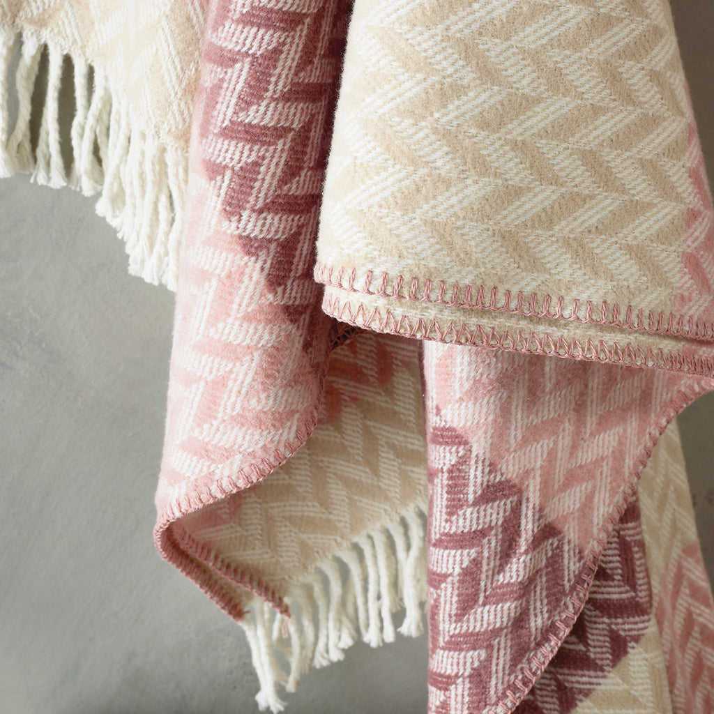 Plaid Tejido - Rosa / Malva - Chevron